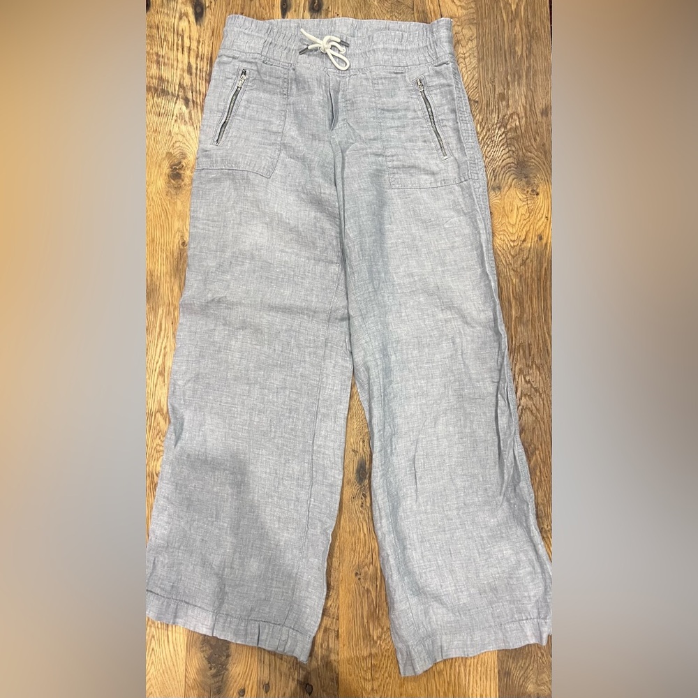 Athleta Cabo Linen Wide-Leg Pants with Drawstring